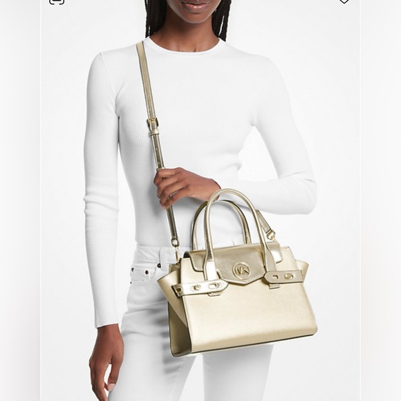 Michael Kors Medium Metallic Belted Satchel - Picture 2 of 7